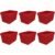 BSFHKLA Set Of 6, 18‑Gallon Plastic Holiday Storage Container With Raised Lid, Red, Stackable Latching Totes For Christmas Decorations And Seasonal Items(HolidayRed)