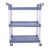 BSTiltion 3 Tier Utility Cart Heavy Duty Rolling Tool Cart with 4 Casters for Restaurant Home Workshop Gray PP Aluminum 38.58×19.09×40.94in