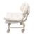 BSTiltion Low Rotating White Rolling Stool with Back for Flexible Seating