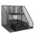 BSTiltion Metal Mesh Desktop Organizer Sturdy Vertical File Holder for Office Supplies Black