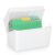BSTKEY 4 x 6 inch Plastic Index Card Holder Recipe Card Box, 1 White Flash Card Case Note Card Box Storage Organizer for 10 x 15cm Index Card Flashcard Recipe (No Cards)