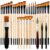 Bthomstfmly 33 Pcs Paint Brush Set with Wooden Handles, Nylon Bristles, and Storage Case for Acrylic, Oil, Watercolor Painting, Artist Painting Kit for Beginners and Professionals