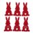Buachois Easter Bunny Money Holders, 6 Pcs Funny Felt Cash Holder Card for Banknote Holding Party Decoration Red