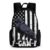 Bulcli F-Caw-F Black Raven Crow USA Flag Backpack 16.1X12.6X6.7in