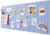 Bulletin Board, Felt Board, Photo Wall, Promotional Board, Pinboard, Cork Board, Wall Hanging, Vertical Stripes, Foldable, Self-adhesive, Lightweight, Office, School, Home, Multicolored (Light Blue