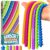 BunMo Silicone Stretchy Strings Sensory Toy – 6 Pack Fidget Worm Toy Set | Sensory Noodles for Kids | Bright, Textured, Fun Stretchy Noodles Fidget Toy for Tactile Play | Worm Toys for Fall Fun