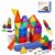 BunnyBoo Mini Magnetic Tiles, 42PCS Travel Magnetic Building Toys with Case, Educational Portable STEM Sensory Toys for Kids Ages 3+, Creativity Boosting Gift for Toddler Boys Girls Christmas Birthday