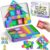 burgkidz Magnetic Tiles Travel Set: 48 PCS 3-in-1 Diamond Tin Box Mini Magnetic Blocks for Kids Ages 3-8, 60-Mins Quiet Focus with 45-Second Cleanup, Perfect for Air Travel & Car Trips Boys & Girls