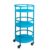 BVUFDRX 3-Tier Round Rolling Storage Cart Built with Durable Frame, Equipped with Guardrail Shelves and Lockable Smooth Casters, Freestanding Movable Organizer for Indoor Storage Arrangement(Blue)