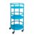 BXCHCEYG 3-Tier Rolling Storage Rack, 32 Inch Blue Mobile Storage Cart With Lockable Casters, Guardrail Shelf Organizer For Kitchen Bathroom Laundry Room Bar Office