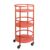 BXCHCEYG 32 Inch 3-Tier Red Round Rolling Bar Storage Rack, Multi-Purpose Mobile Storage Utility Shelf With Lockable Casters And Guardrail For Kitchen Bathroom Laundry Room Office