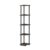 BXCHCEYG 5-Tier Multipurpose Corner Display Shelf, Dark Brown Grain & Black Freestanding Shelving Unit, Modern Vertical Storage Rack For Living Room Bedroom Office