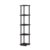 BXCHCEYG Modern 5-Tier Corner Bookshelf, Dark Walnut Freestanding Open Storage Shelving, Multi-Space Organizer Rack For Home Office Bedroom Living Room