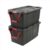 BXRFYIN Extra‑Large Wheeled Industrial Storage Bin, 40 Gallon Durable Plastic Tote With Latching Lid And Pull Handle, Black, 2 Pack