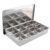 byepica Stainless Steel 8-Compartment Condiment Container with Lid, 17.7 in / 45 cm Yakumi Pans for Ice Powder, Fruit, Catering, Parties, Multi-Use Seasoning Container, Silver