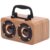 byepica Wood Grain Wireless Speaker, Retro Portable Music Player with Enhanced Bass, 360° Surround Sound, 5.9 x 3 x 3.5 in (15 x 7.7 x 9 cm), Mini Speaker for Home Decoration