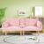 BYLUXA Foldable Double Sofa, Soft Velvet Upholstery, Comfortable Leisure 2‑Person Couch for Living Room Apartment