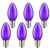 C7 LED Purple Light Bulbs 6 Pack for Indoor&Outdoor, 0.6W Equivalent 7W E12 Standard Base, Purple Lighting for Halloween, Christmas, Home Decor, Party&Holiday Decoration, Porch Lights, Non-Dimmable