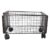 Cabilock Rolling Library Cart with Wheels and Pull Rod, Black Iron and Wood Basket Trolley with Swivel Wheels, High Sided Basket, Flat Spacious Base for Office and Mail Room Organization