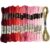 CABODYALS 18 Skeins 157.5 Yards 6 Ply Pink Red Embroidery Floss Cord Friendship Bracelet String Threads Variegated Gradient Bulk Cross Stitch Thread Yarn Set for Sewing Making Knitting Craft Supply