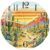 Cactus Wall Clock, Western Rustic Sunset Skull Summer Yellow Round Wall Clock for Kitchen Dining Room Apartment Dorm Room Decor 11.6×11.6 Inches