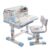 cadciehe Kids Study Desk with Chair, Height Adjustable Children Study Table with 39.8 x 29.8 x 19.1 in Desk, Widened Desktop, Adjustable Backrest Chair, Drawer and Book Bucket for Boys and GirlsBlue