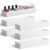 Caeuiciw 6 Packs White Plastic Drawer Organizer White Tabletop Organizer Tray 9.5 x 3 x 1.4 Inches Stackable Storage Tray for Cosmetic Vanity Home Utensils Office Shelf Kitchen