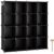 C&AHOME Cube Storage Organizer, 16-Cube Shelves Units, Plastic Storage Cubes, DIY Closet Organizer, Modular Closet Storage Shelves Ideal for Home, Bedroom, 48.4″ L × 12.4″ W × 48.4″ H Black SUM3016H