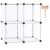 C&AHOME Cube Storage Organizer, 4-Cube Shelving Units, DIY Closet Storage, Modular Book Shelf, Ideal for Bedroom, Living Room, Office, 24.8″ L x 12.4″ W x 24.8″ H Translucent White SBTM3004A