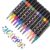 Cakwendon 24 Colors Glitter Markers,Dual Tip Glitter Paint Pens Sparkly Metallic Shimmer Marker Fine Point Tip Outline Markers for Adult DIY Crafts.Greeting Birthday Cards,Christmas