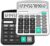 Calculator, Splaks 2 Pack Standard Functional Desktop Calculators Solar and AA Battery Dual Power Electronic Office Calculators with 12-Digit Large Display (1 Basic Black&1 Updated Silver)