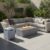 Calivox Fire Pit Table, U-Style 41.9 Inch Rectangular Outdoor Propane Fire Pit Set with 40,000 BTU, 15.75 Inch MGO Tank Cover Table for Patio Deck Lawn Courtyard