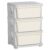 Calivox Kids Toy Organizer, 3-Tier Storage Unit and Drawer Chest with 3 Drawers for Toddlers, Boys and Girls in Bedroom, Nursery, Kindergarten and Living Room, Cream White