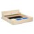 Calivox Kids Wooden Sandbox, Outdoor Sandpit and Children’s Sand Box with Foldable Bench Seats, Two Plastic Storage Bins, Waterproof Cover and Bottom Liner for Backyard Play