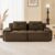 Calivox Modular Sectional Sofa 82″ L-Shape Brown Corduroy Deep Seat Couch