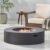 Calivox Outdoor Fire Pit, 50000 BTU Dark Gray Lightweight Concrete Circular Propane Fire Table Gas Fire Bowl for Patio Backyard Deck, Tank Cover Not Included