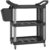 Calivox Rolling Tool Cart, 3-Tier Plastic Utility Trolley with Side Shelf and Bucket, 200 lb Capacity Mobile Storage Organizer for Garage and Workshop, Black and Light Gray