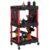 Calivox Rolling Tool Cart, 3-Tier Plastic Utility Trolley with Side Shelves, 200 lb Capacity Mobile Storage Organizer for Garage and Workshop Tools, Black and Red