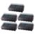 CALLARON Plant Germination Tray Set Black 5 Sets Plastic Seed Starting Kit with Detachable Nursery Pots and Lids, Starting Kit Featuring Heat Preservation and See-Through Design for