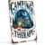 Camping Is My Therapy Metal Sign 8x 12 Inch, Funny Aluminum Wall Decor for Living Room Bedroom Office Cabin RV Camper Van and Outdoor Patio