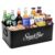Candco Metal Snack Organizer for Countertop, 4 Compartment Snack Bar Station Organizer with Handles, Black Snack Basket Container Box, Snack Holder Tray for Kitchen Pantry Cabinet Office Movie Night