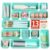 Canfanni 13 Pack Plastic Drawer Organizers Set, 3 Sizes Desk Drawer Organizer Trays for Vanity and Makeup Organizer, Organization and Storage for Makeup, Kitchen Utensils, Bathroom and Office(Blue)