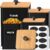 Canisters Sets for the Kitchen Countertop Set of 4, Airtight Metal Flour Sugar Storage Containers with Customizable Chalkboard Labels & Marker Pen, Coffee Tea Kitchen Canister with Bamboo Lids – Black