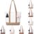 Capoda 8 Pieces 16 x 14 Canvas Tote Bags with 2 Pocket – Bulk Cream Caramel Brownie Coffee Zipper Totes Reusable Blank Sublimation Bags for Shopping Grocery DIY
