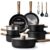 CAROTE 15pcs Cookware Set Nonstick pots and pans set black