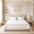 Carressa Linen Organic Cotton Sheets Queen Size Percale Bed Sheets, White