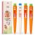 Carrot Pens 4 Pack, Silly Pens Tongue Press Easter Gel, Black Ink