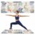 Cartoon Animals Yoga Mat with Carry Strap & Shortage Bag Farmhouse Cow Wave Point Strips Back Non Slip Soft Workout Pilates HIIT Fitness Mat for Home Gym Floor Travel Exercise, 68″x24″