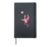 Cartoon flamingo playing volleyball Hardcover Journal, Black