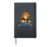 Cartoon lion playing table tennis Hardcover Journal, Black